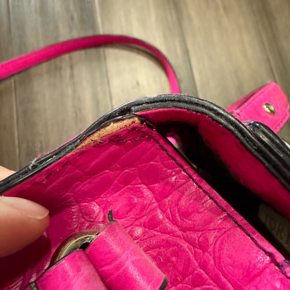 Hot pink Kate Spade Croc Satchel with Shoulder strap - Picture 9 of 15